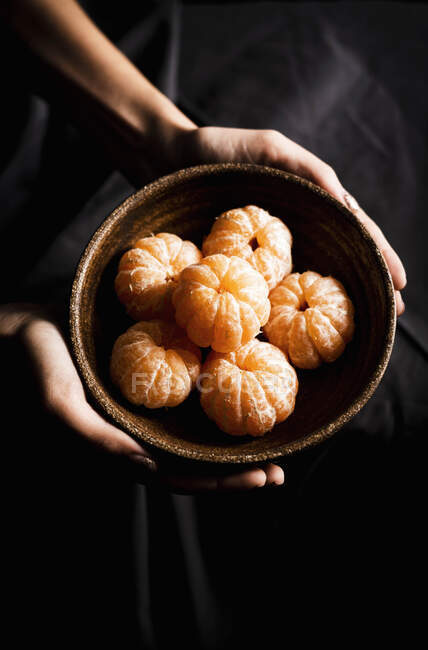 Serving tangerines close-up view — Stock Photo