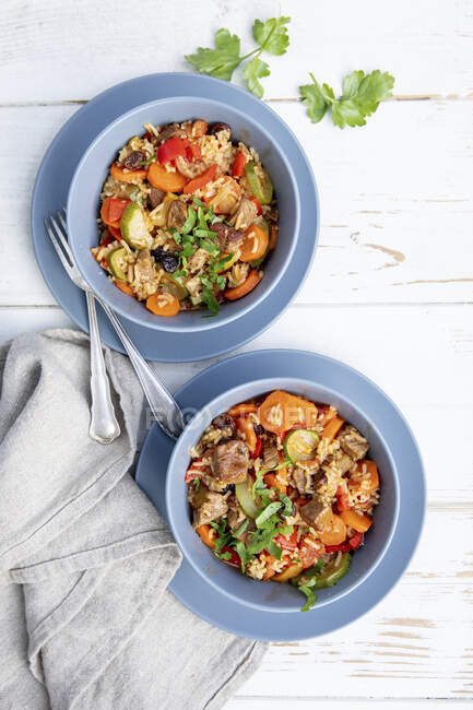 Lamb pilaf with vegetables — Stock Photo