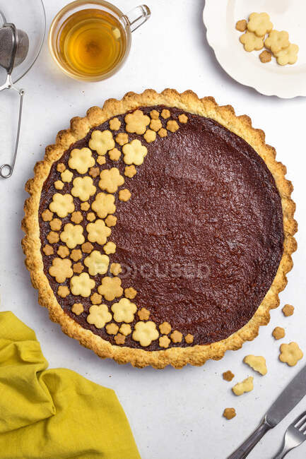 Quince tart close-up view — Stock Photo