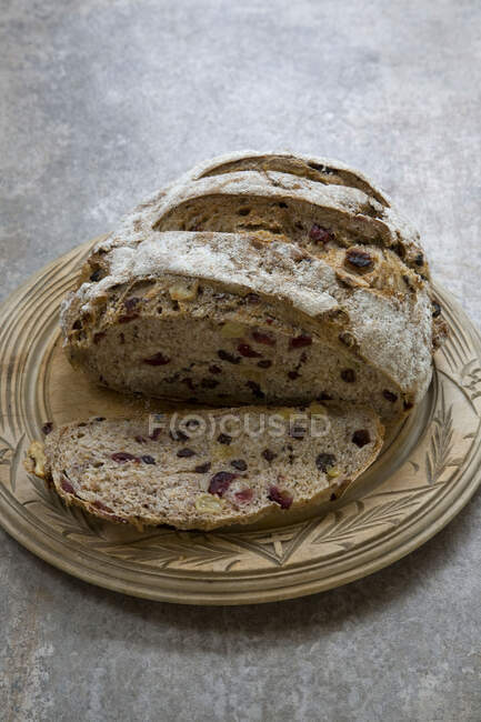 Dried fruit sourdough bread — Stock Photo