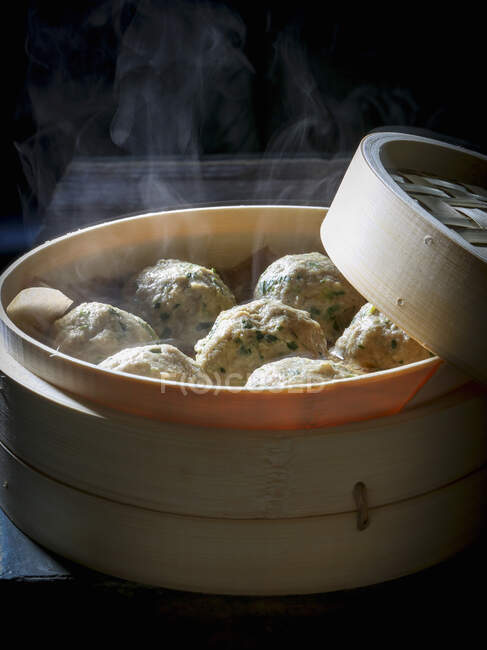 Ginger-chicken meatballs close-up view — Stock Photo