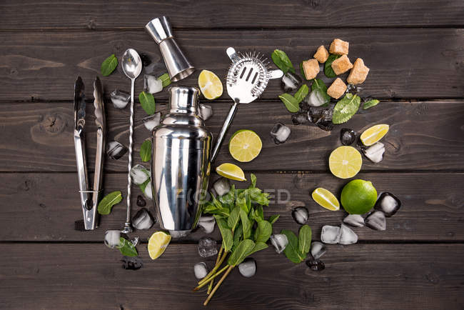 Mojito ingredientes de cóctel - foto de stock