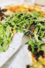 Gabel und Pizza auf dem Teller — Stockfoto