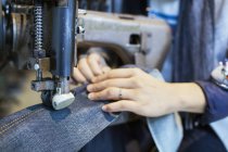 Designer using sewing machine — Stock Photo