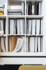 Documents in shelves at office — Stock Photo
