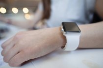 Woman wearing smart watch — Stock Photo