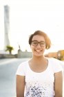 Portrait of smiling teenage girl — Stock Photo