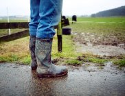 Person in messy boots — Stock Photo