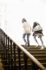 Donne che salgono i gradini — Foto stock