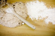 Powdered sugar and batter — Stock Photo