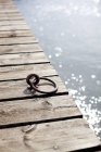 Mooring ring on pier — Stock Photo