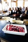 Human organs in container on desk — Stock Photo