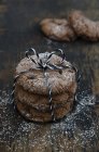 Pile of cookies tied with string — Stock Photo