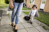 Mother walking with son — Stock Photo