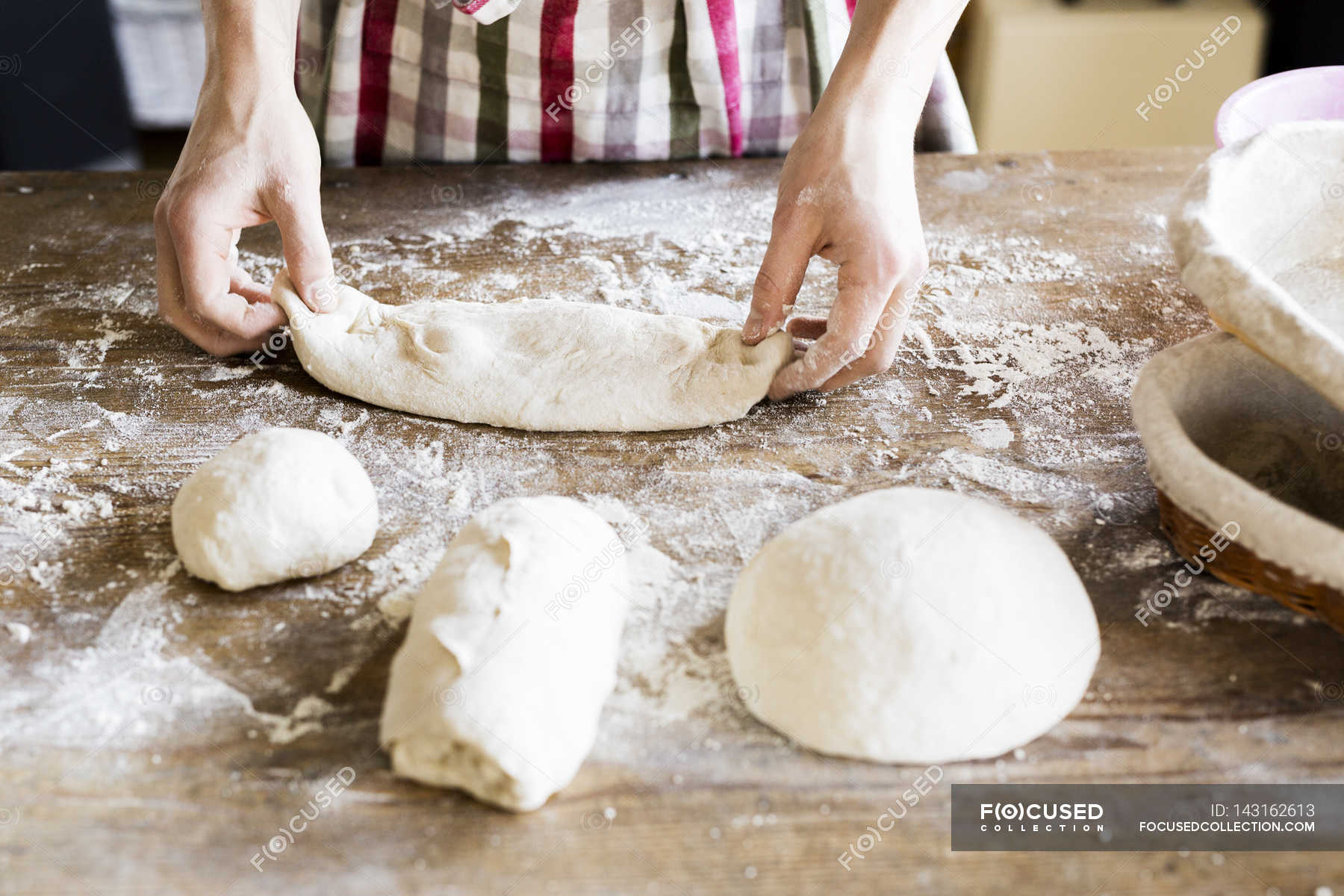 Bakers hands kneading dough — baking, 20 24 years - Stock Photo ...