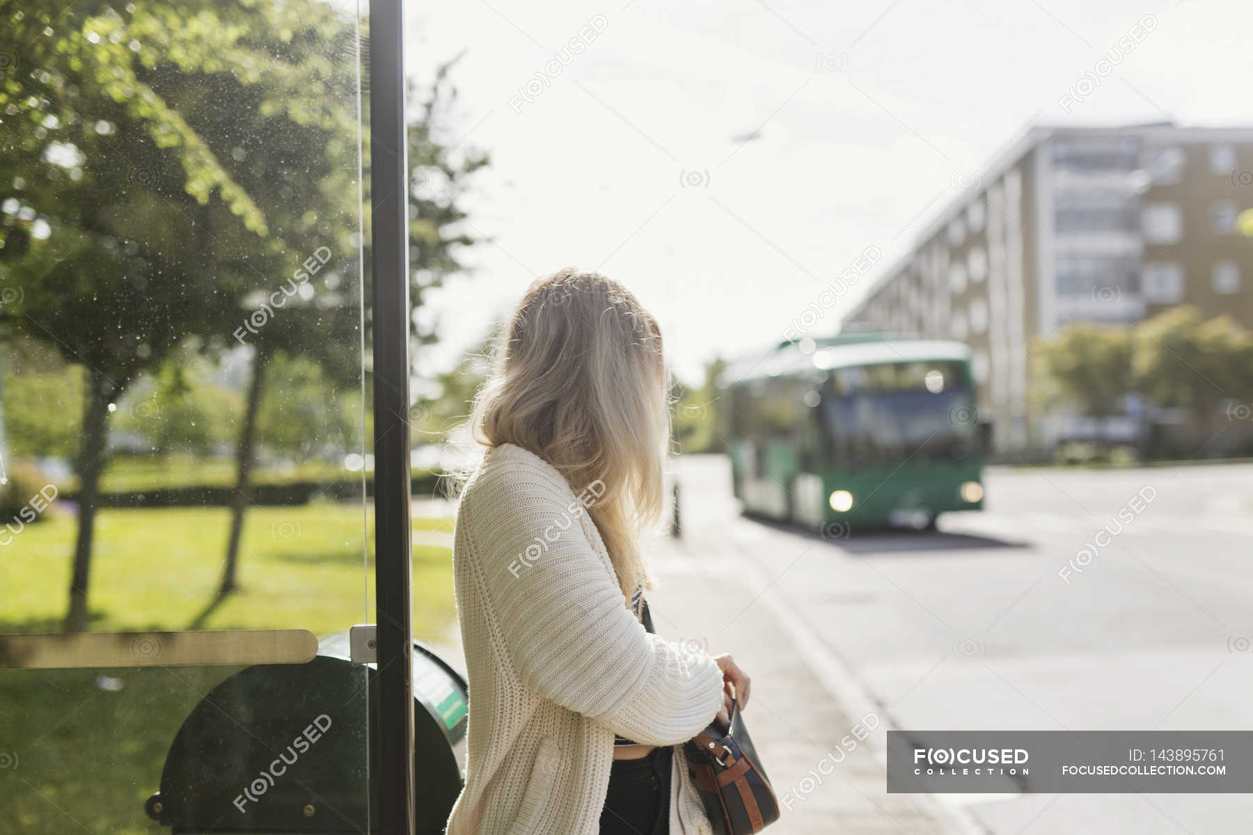 at the bus stop