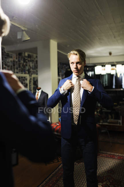 Male customer wearing suit — Stock Photo