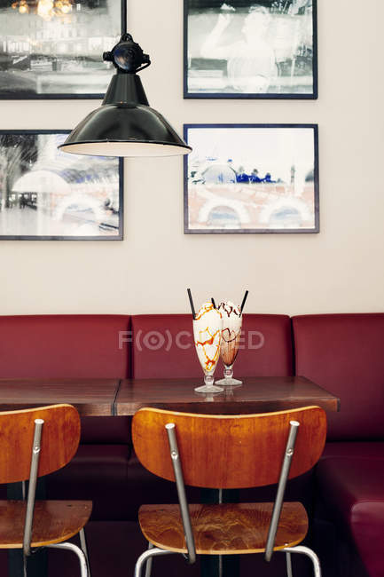 Glasses of ice creams served — Stock Photo