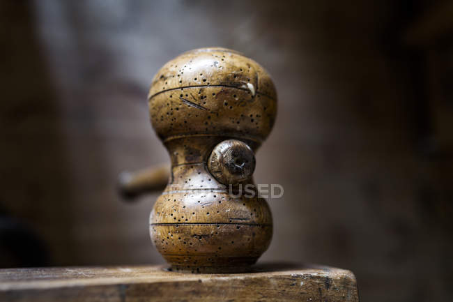Wooden hammer in workshop — Stock Photo