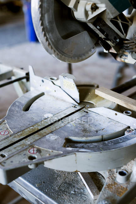 Circular saw in workshop — Stock Photo