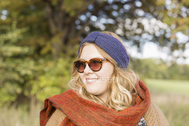 Woman in warm clothing — Stock Photo