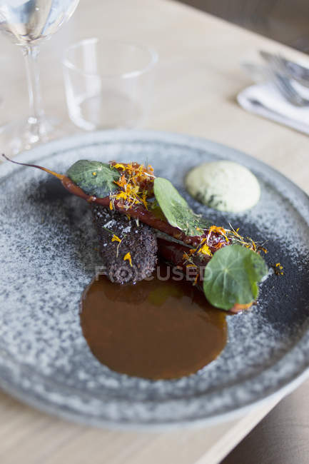 Dish served in plate — Stock Photo