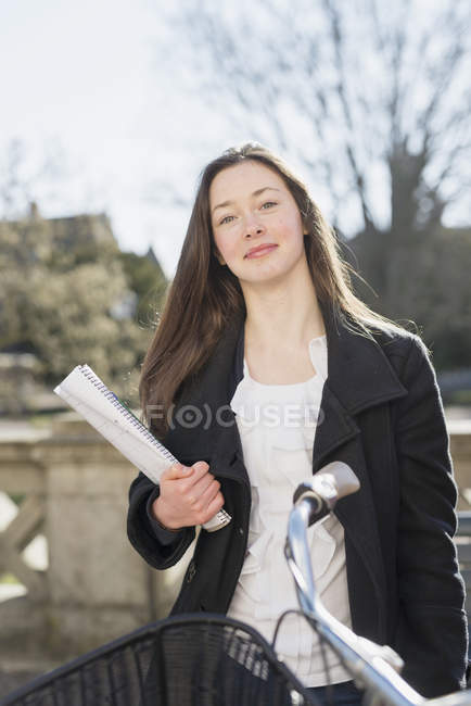 Teenage girl with book — Stock Photo
