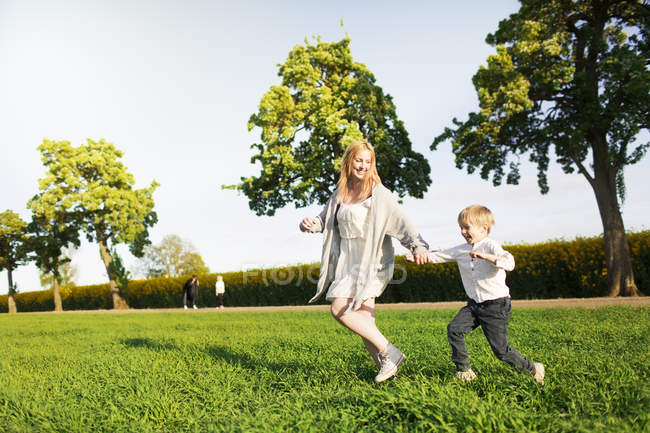 Playful mother and son — Stock Photo