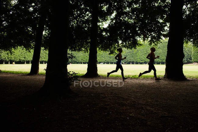 Young women jogging at park — Stock Photo