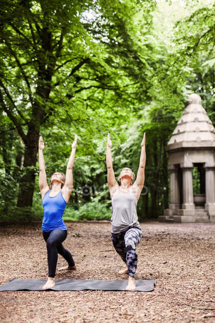 Junge Frauen praktizieren Yoga — Stockfoto