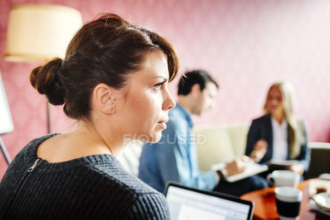 Businesswoman during meeting — Stock Photo