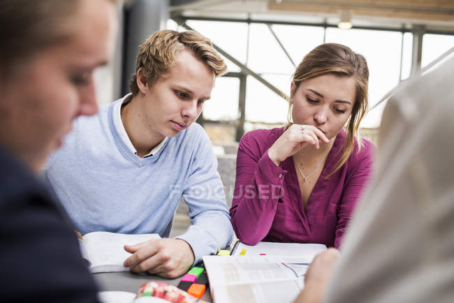 Concentrated young students — Stock Photo