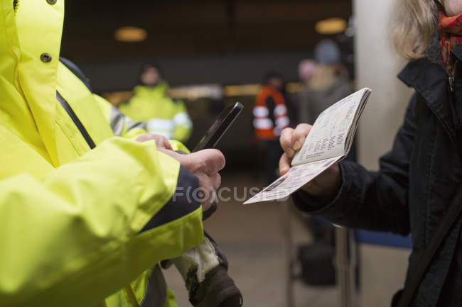Security photographing passport — Stock Photo