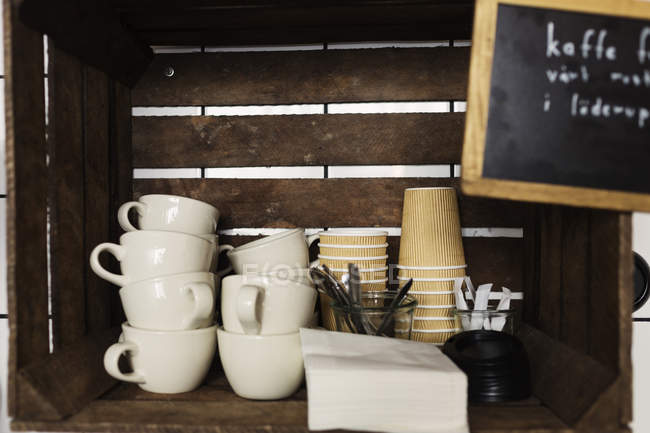 Primo piano delle tazze di caffè — Foto stock