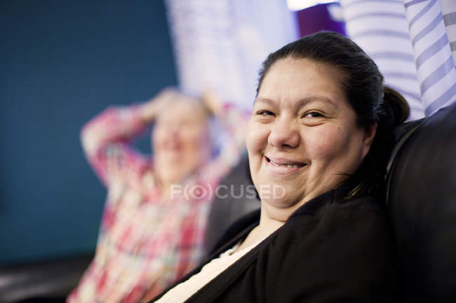 Mature woman with down syndrome — Stock Photo