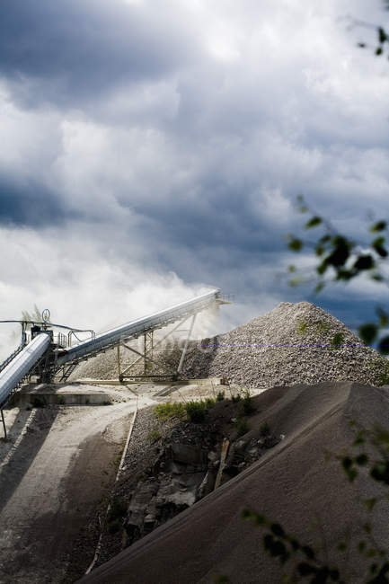 Conveyor belt at quarry — Stock Photo