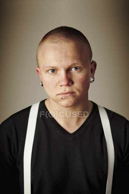 Young man with piercing — Stock Photo