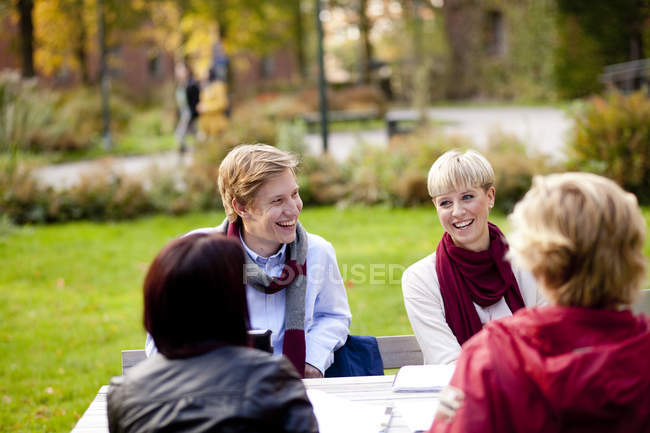 Happy young students — Stock Photo