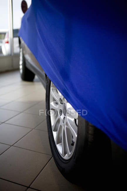 Cropped image of car in store — Stock Photo