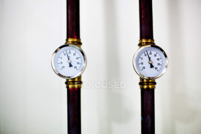 Pressure gauges on metal — Stock Photo