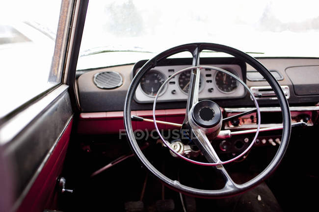 Interior of vintage car — Stock Photo