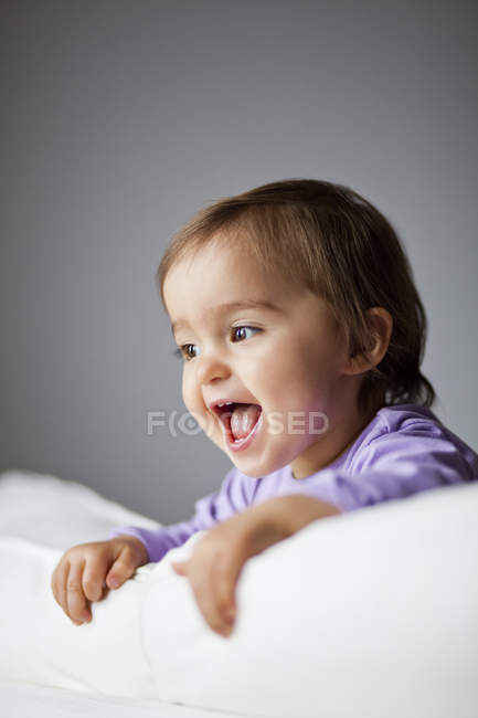 Cheerful cute baby girl — Stock Photo