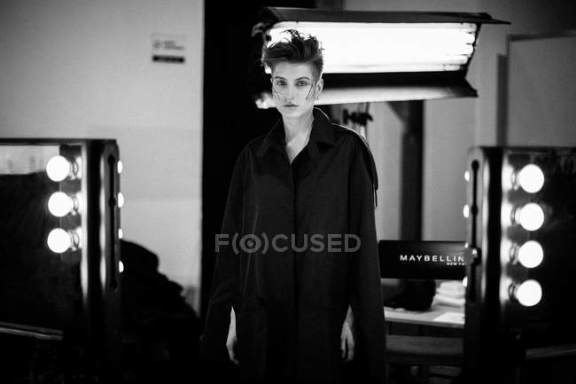 Model posing at Ukrainian Fashion Week Backstage — Stock Photo