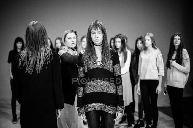 Models taking part in rehearsal — Stock Photo