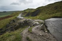 Collapsed A625 road in Peak District — Stock Photo