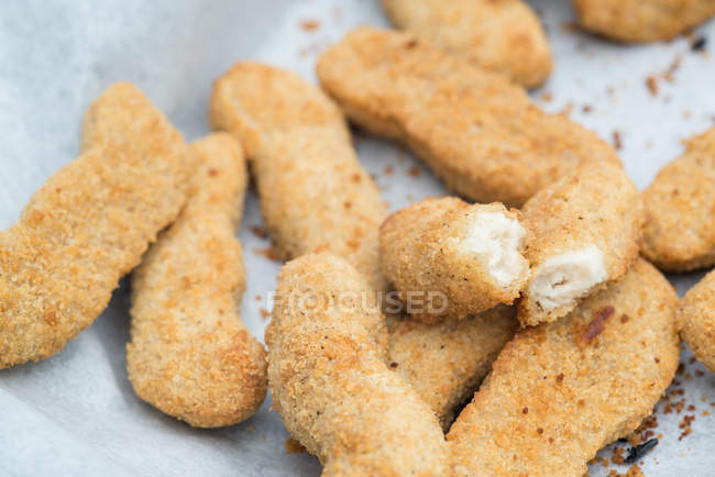 Breadcrumb chicken goujon — Stock Photo