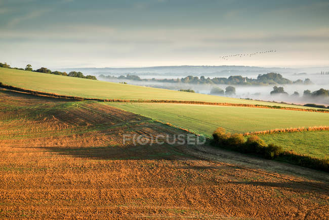Landschaft über landwirtschaftlichen Feldern — Stockfoto