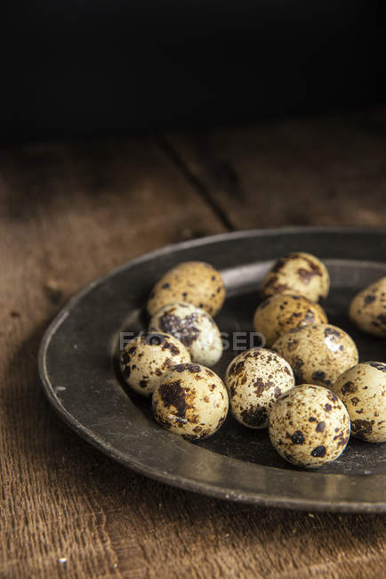 Яйца Quaills на тарелке — стоковое фото