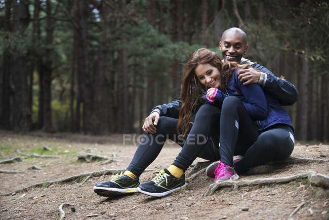 Couple enjoying being together after run — Stock Photo