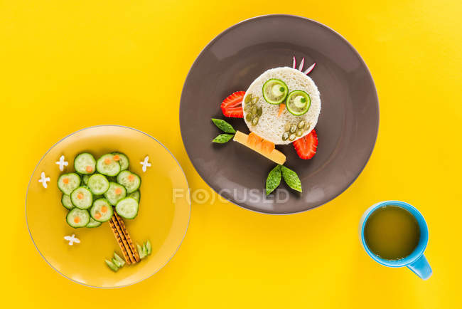 Funny breakfast for child — Stock Photo